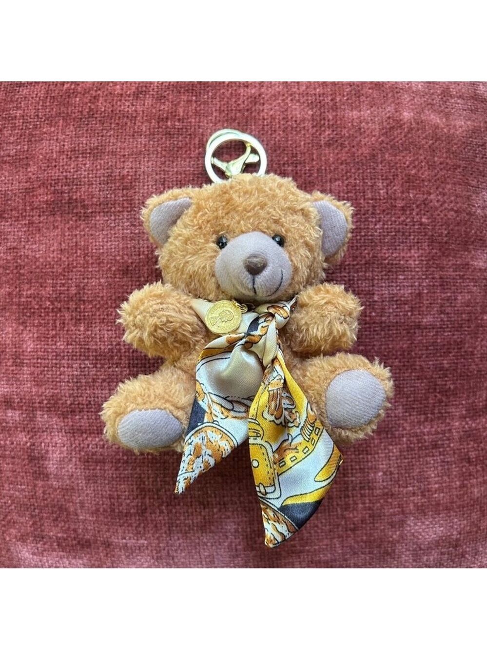 Teddy Bear Bag Charm 4” with TWILLY SCARF 🧸 - Picture 2 of 5